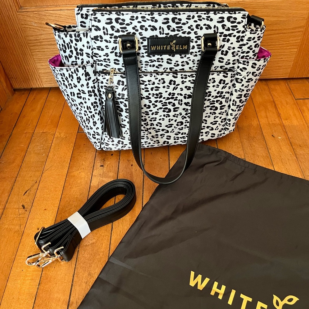 White Elm Leopard Print Tote - Black and White - Picture 10 of 12